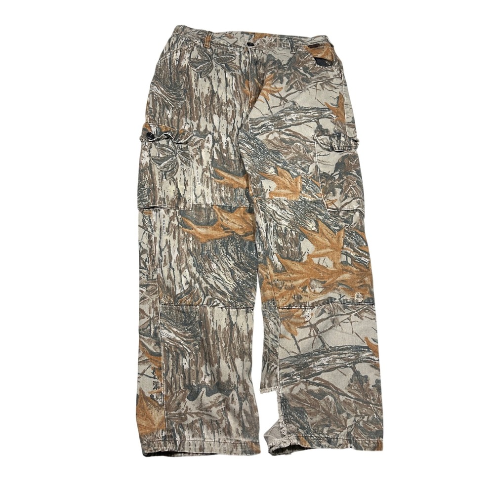 Vintage Realtree Camo Cargo Double Knee Pants Mens Distressed 32x29